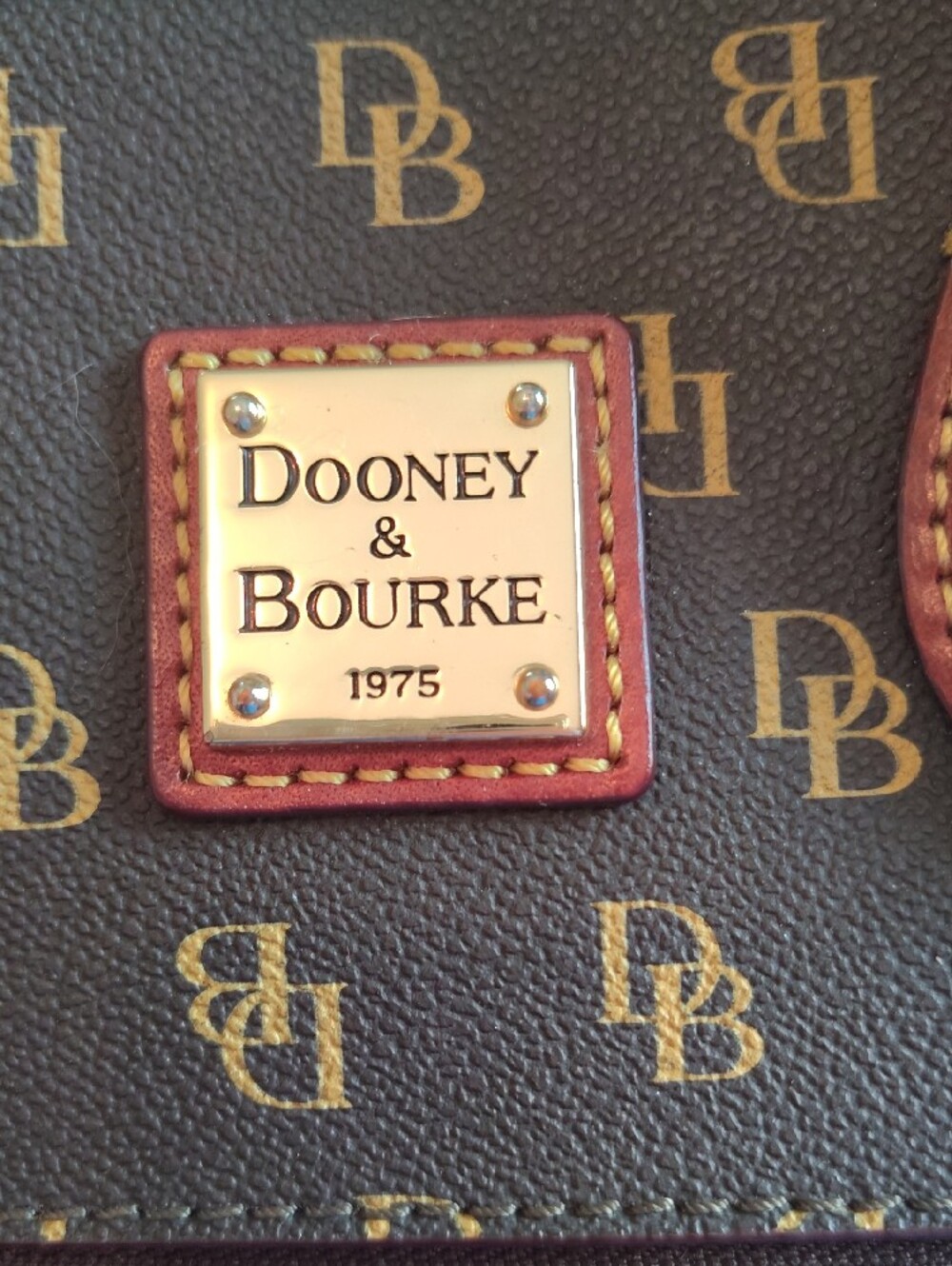 Dooney & Bourke Brown/Tan Logo Dome Satchel Medium - Picture 2 of 6